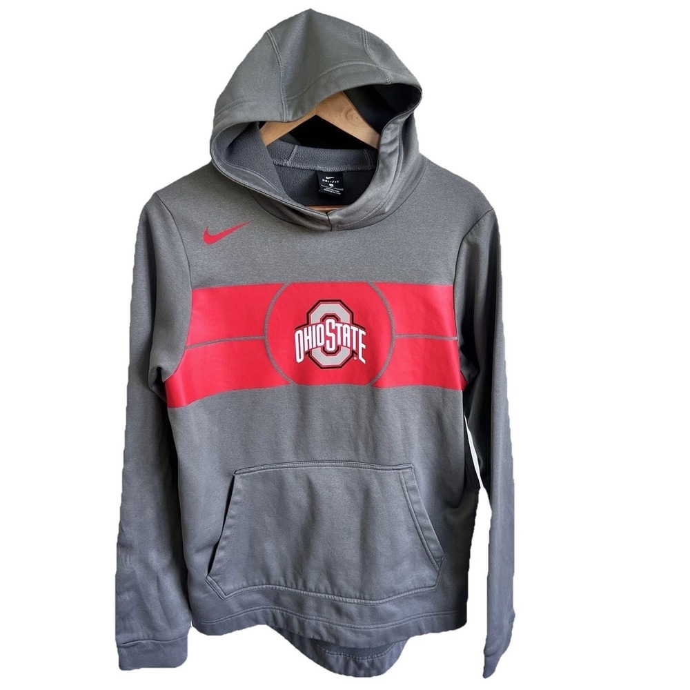 OHIO STATE Nike Dri-Fit Buckeyes Hoodie Sweatshirt Mens Small Pullover Hooded